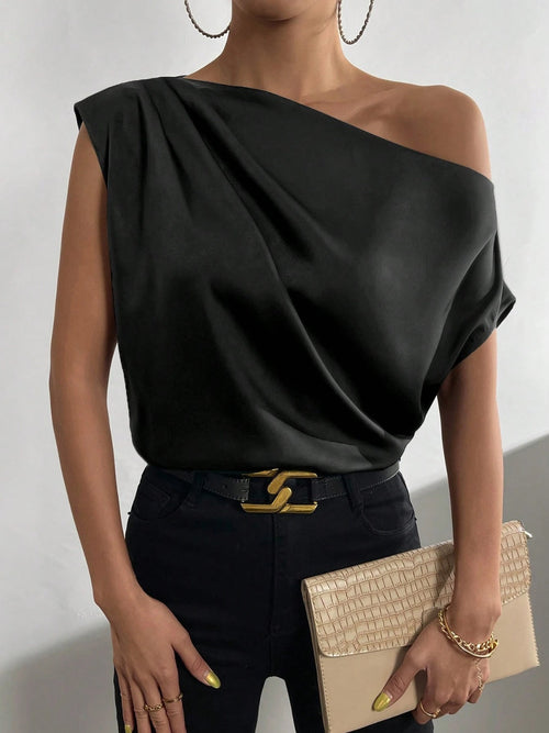 Luna's Chic Ruched Shoulder Blouse