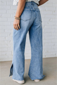 Lena's Elevated Side Slit High Rise Jeans