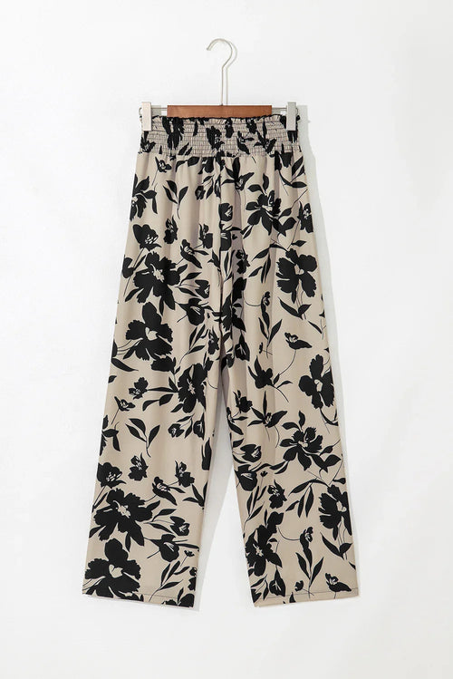 Lila’s Floral Frill Waist Wide Leg Pants