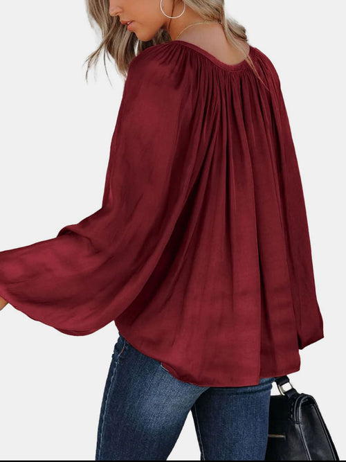 Lila’s Dreamy Tie Neck Blouse