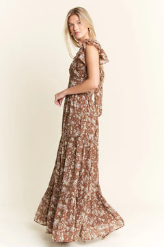 Jade By Jane Ruffle Sleeve Tiered Maxi Dress