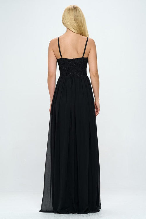 Lace Detail Bustier Floor Length Maxi Dress