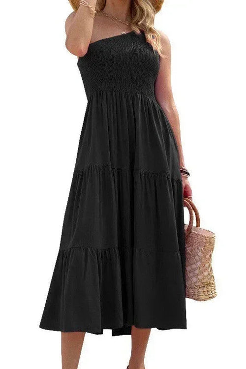 Solid One-Shoulder Dress