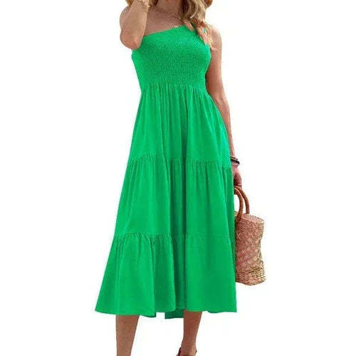 Solid One-Shoulder Dress