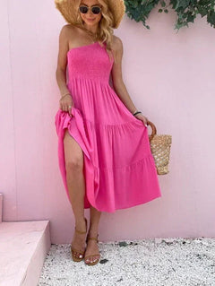Solid One-Shoulder Dress