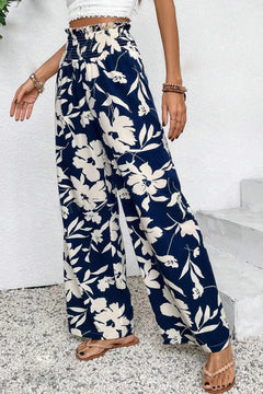 Lila’s Floral Frill Waist Wide Leg Pants