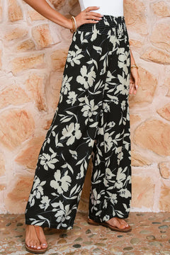 Lila’s Floral Frill Waist Wide Leg Pants