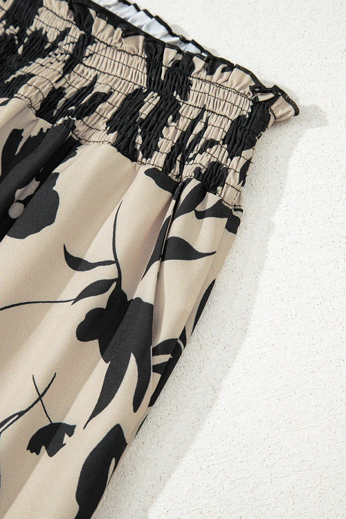 Lila’s Floral Frill Waist Wide Leg Pants