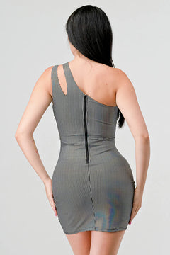 HOLOGRAM METALLIC KNIT ONE SHOULDER