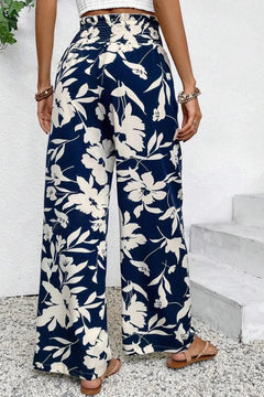 Lila’s Floral Frill Waist Wide Leg Pants