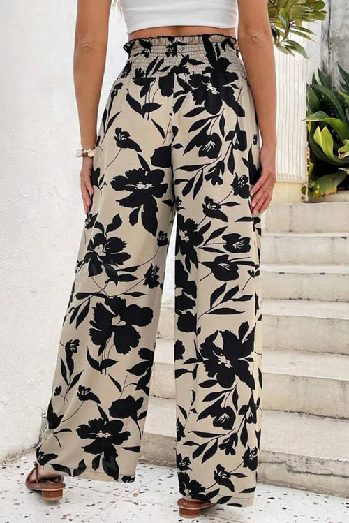 Lila’s Floral Frill Waist Wide Leg Pants