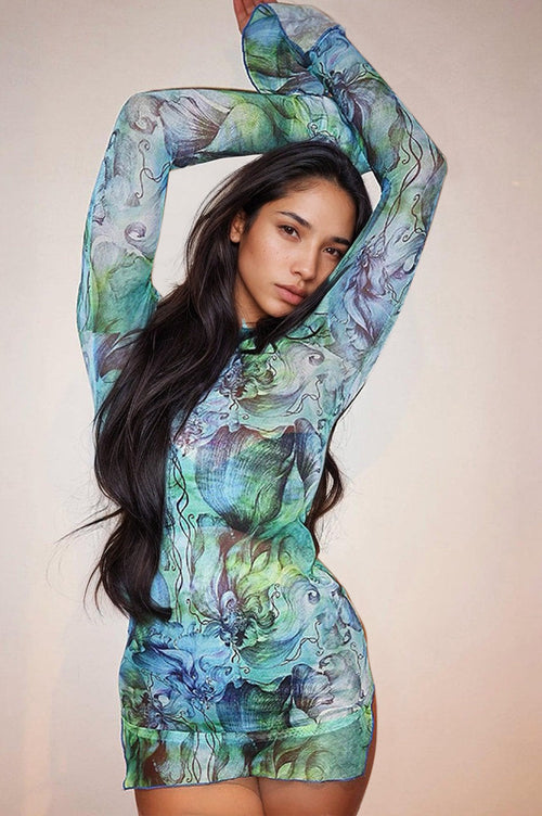 Miami Nights Sheer Mini Dress