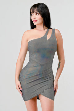 HOLOGRAM METALLIC KNIT ONE SHOULDER