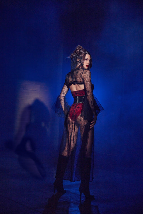 Venomous Elegance: The Widow's Dance Attire