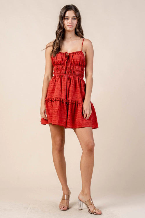JACQUARD NYLON RAYON MINI DRESS