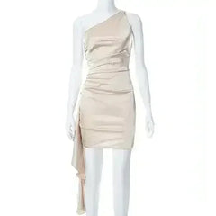 Crossbody Sleeveless Slim Fit Dress