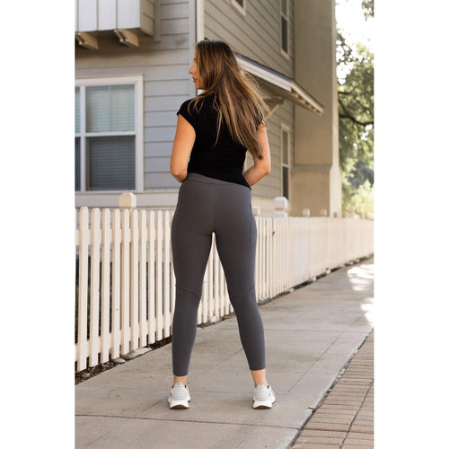 Ready to Ship | The Carmen - Charcoal Full Length Leggings with Pockets - Luxe Leggings by Julia Rose® Round 2