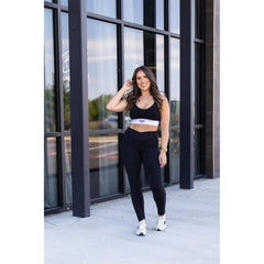 Ready to Ship | The Stephanie - Crossover BLACK Pocket Full Length Leggings