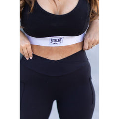 Ready to Ship | The Stephanie - Crossover BLACK Pocket Full Length Leggings