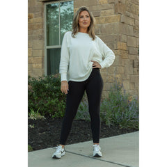 Ready to Ship | The Lilla - Black FLEECE Full Length Leggings with Pockets
