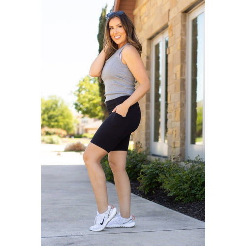 Ready to Ship | The Bree - Black BIKER 7-inch SHORTS