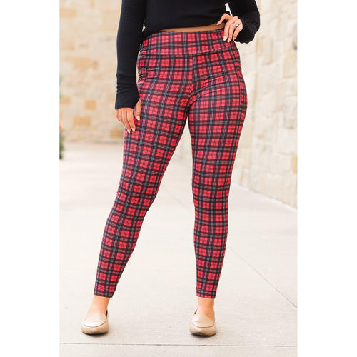 Hannah's Trendy Plaid Pocket Leggings