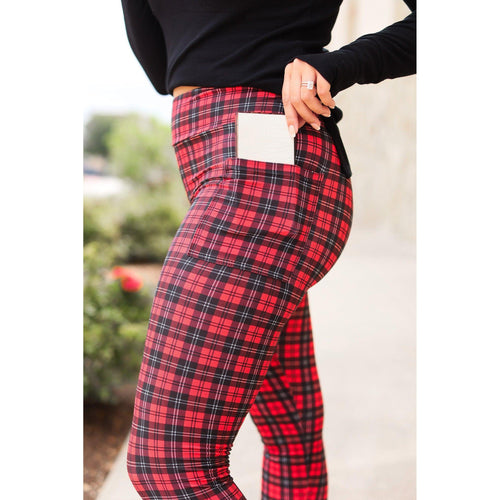 Hannah's Trendy Plaid Pocket Leggings