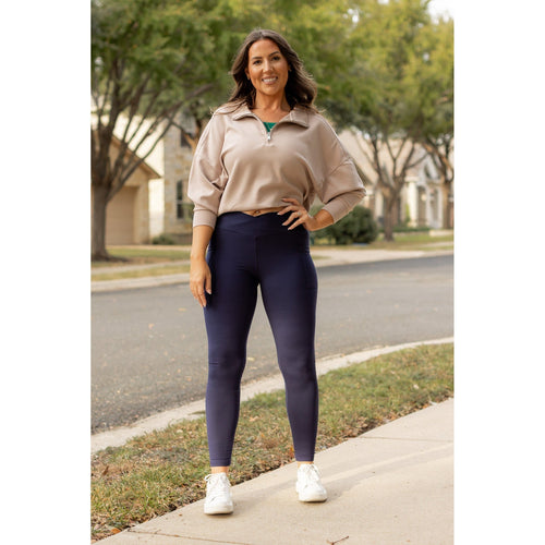 *Ready to Ship | The Nadia - NAVY Crossover Full Length Leggings with Pockets - Luxe Leggings by Julia Rose®