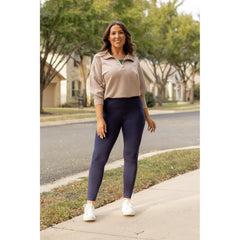 *Ready to Ship | The Nadia - NAVY Crossover Full Length Leggings with Pockets - Luxe Leggings by Julia Rose®