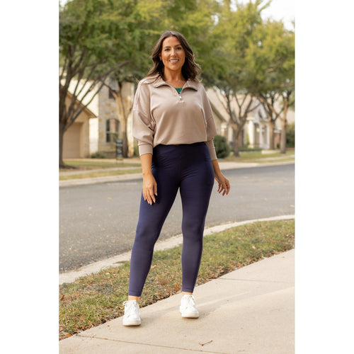 *Ready to Ship | The Nadia - NAVY Crossover Full Length Leggings with Pockets - Luxe Leggings by Julia Rose®
