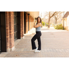 Ready to Ship | The Rachel - Relaxed Fit Black Leggings with Pockets Round 2