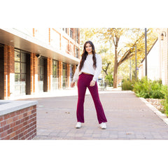 Ready to Ship | The Maeve - MAROON Bootcut Leggings with Pockets - Round 2