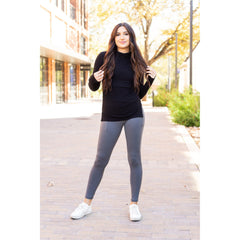 *Ready to Ship | The Caitlin - CHARCOAL Crossover Full Length Leggings with Pockets - Luxe Leggings by Julia Rose®