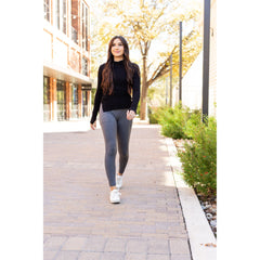 *Ready to Ship | The Caitlin - CHARCOAL Crossover Full Length Leggings with Pockets - Luxe Leggings by Julia Rose®