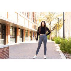 *Ready to Ship | The Caitlin - CHARCOAL Crossover Full Length Leggings with Pockets - Luxe Leggings by Julia Rose®