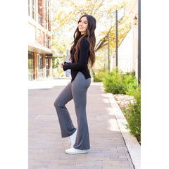 Ready to Ship | The Cassie - 30 CHARCOAL Bootcut Leggings with Pockets - Round 2