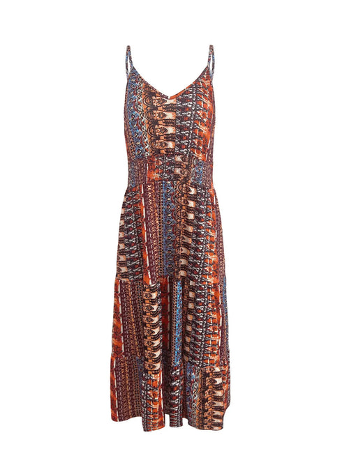 Printed V-Neck Cami Dress