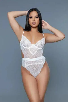 Bettany Lace Bodysuit – Romantic Keyhole Back & Scalloped Trim
