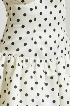 Polkadot Satin Off-Shoulder Bubble Dress