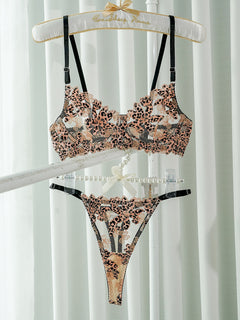 Leopard Flower Lingerie Set