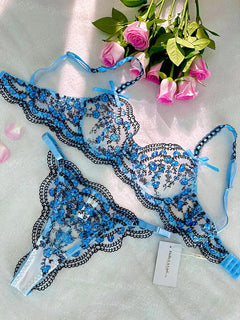 Blossom Delights Embroidery Lingerie Set