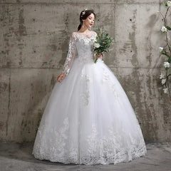 Custom Luxury Wedding Dress - Long Sleeve Ball Gown Plus Size | Femstylo