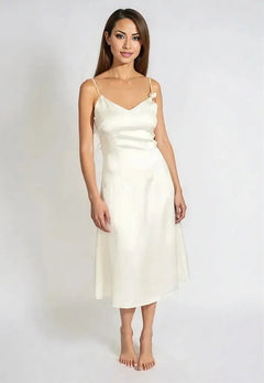 Léonie One Pearl Satin Slip Dress