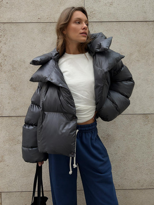 N.O.W. Sarah's Timeless Grey Quilted Coat