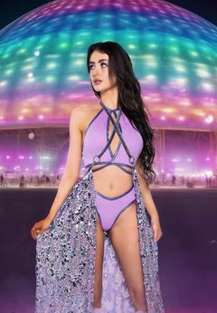 Sequin Long Harness Skirt