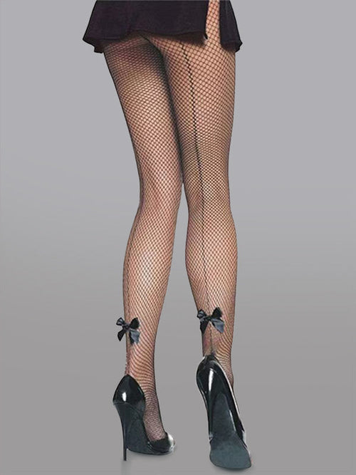 Charming Bow-Tie Mesh Tights Delight
