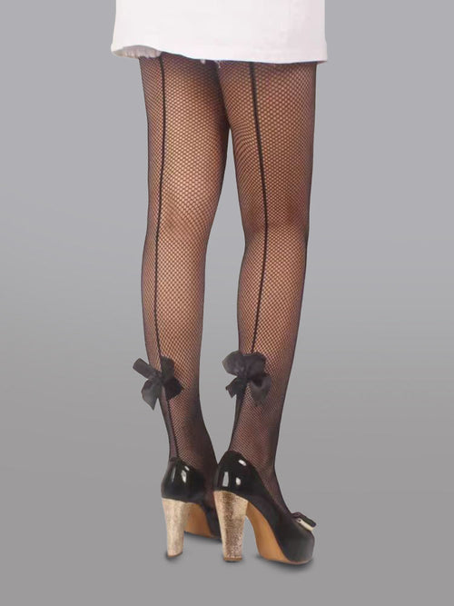 Charming Bow-Tie Mesh Tights Delight