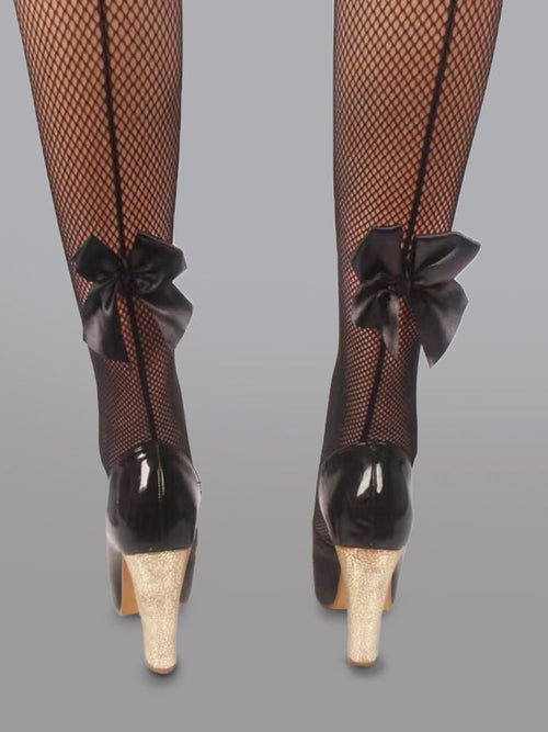Charming Bow-Tie Mesh Tights Delight