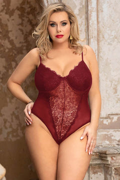 Plus Size Lace Underwire Teddy
