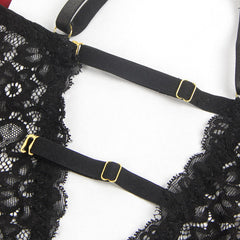 Burgundy Faux Leather Teddy Lingerie